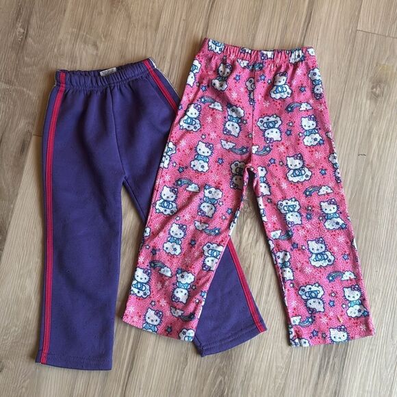 Sanrio Hello Kitty Fleece Pajama Pants Bundle Set of 2 Size 4T - Picture 2 of 6